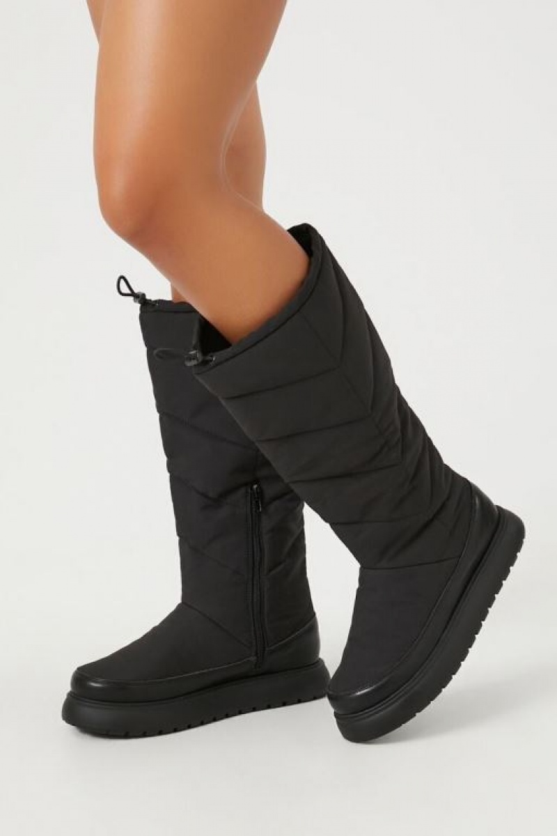 Botas Forever 21 Acolchado Knee High Mujer Negras | IFKc8HI5yYq