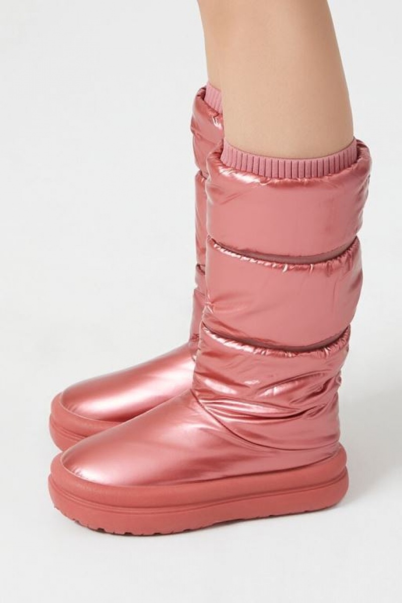 Botas Forever 21 Acolchado Metallic Mujer Rosas Doradas | Aaby0f6tEw4