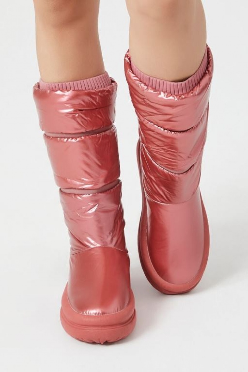 Botas Forever 21 Acolchado Metallic Mujer Rosas Doradas | Aaby0f6tEw4