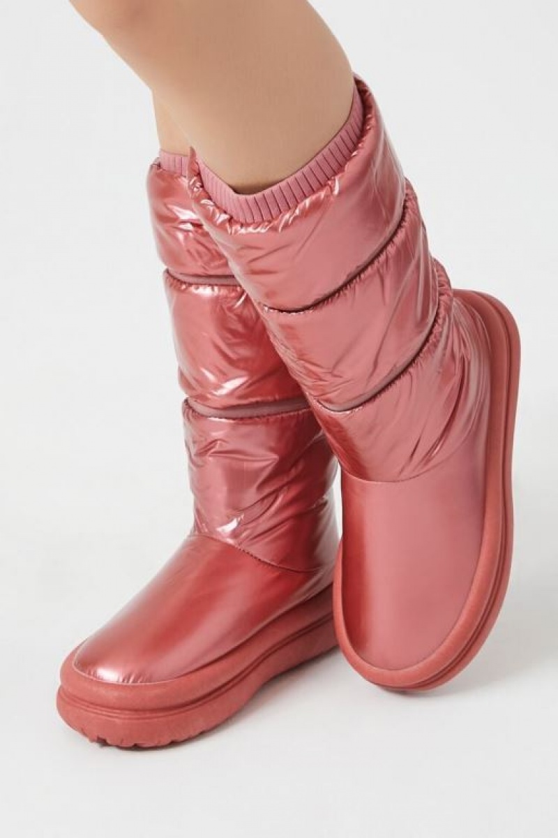 Botas Forever 21 Acolchado Metallic Mujer Rosas Doradas | Aaby0f6tEw4