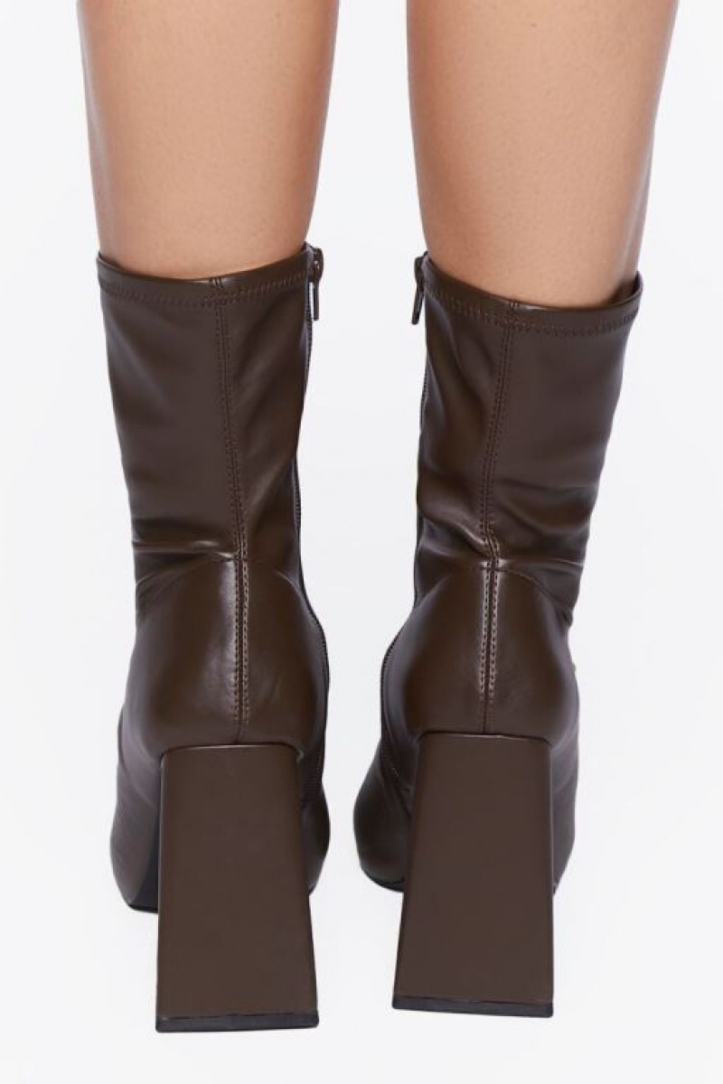 Botas Forever 21 Faux Cuero Pointed Booties Mujer Marrones | nvhGhxoNHqj