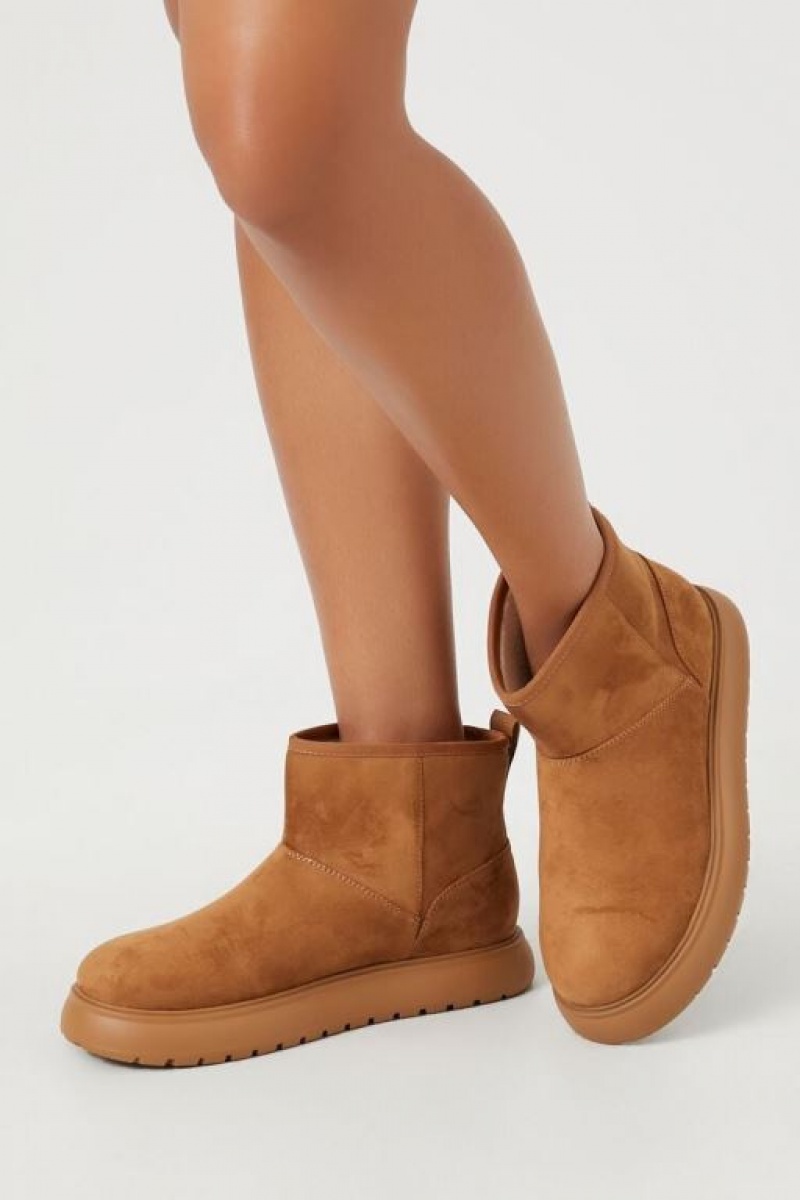 Botas Forever 21 Faux Suede Lug Sole Booties Mujer Marrones | ODG2cIk59u6