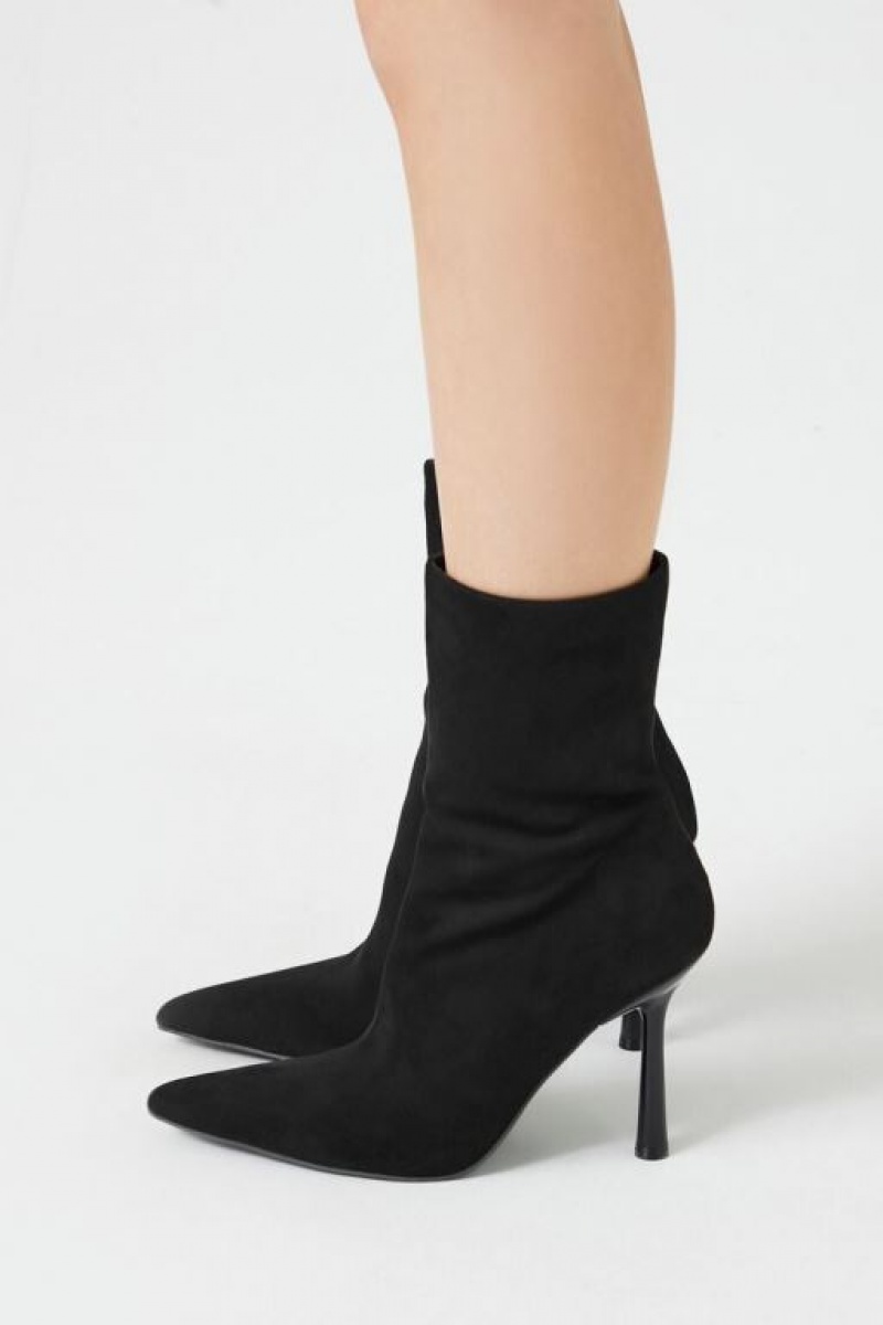 Botas Forever 21 Faux Suede Pointed Stiletto Booties Mujer Negras | LmftztWCEst