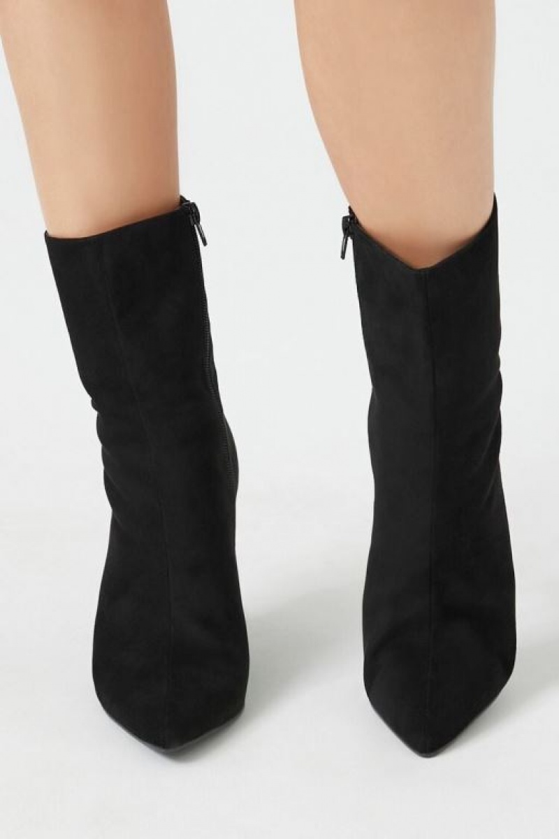 Botas Forever 21 Faux Suede Pointed Stiletto Booties Mujer Negras | LmftztWCEst