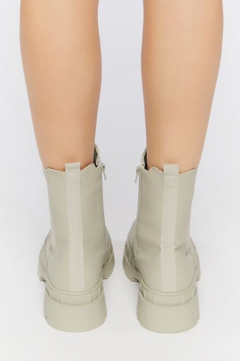 Botas Forever 21 Lug Sole Chelsea Mujer Gris | kwKBlbrUUFX