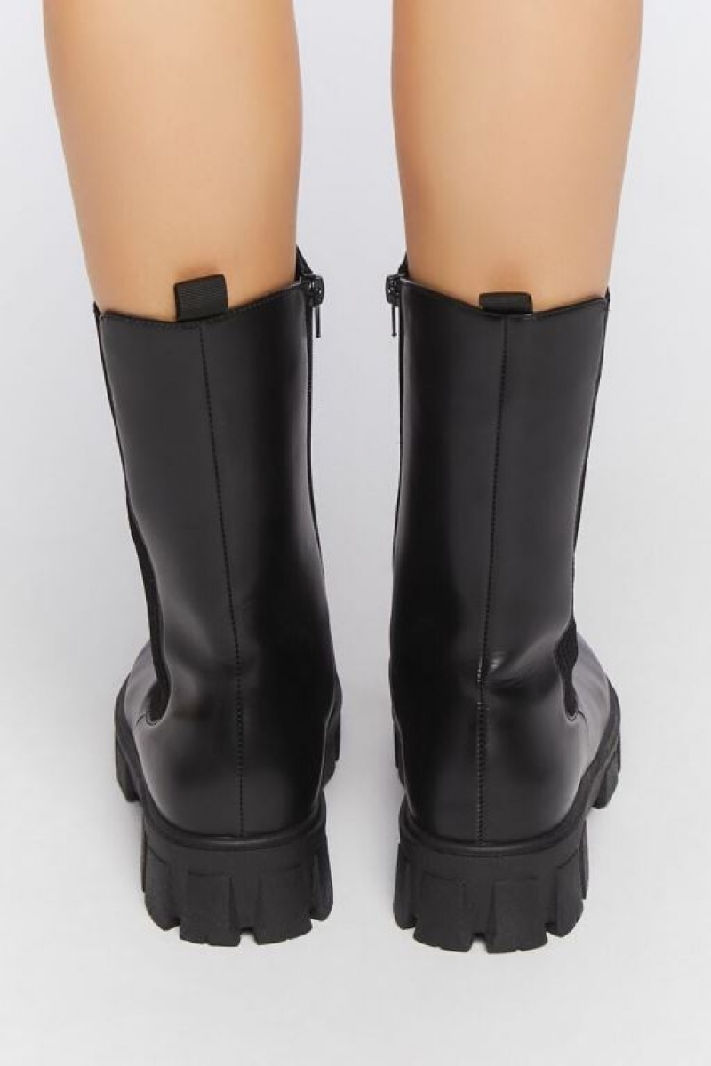 Botas Forever 21 Mid Calf Chelsea Mujer Negras Negras | k4xtxvsh1fq