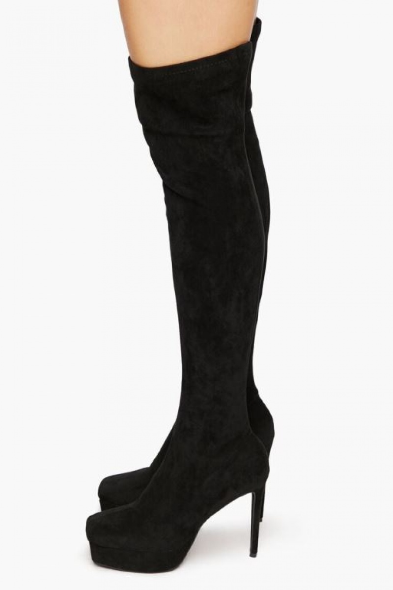 Botas Forever 21 Over The Knee Stiletto Platform Mujer Negras | vwkA6Z5kGug