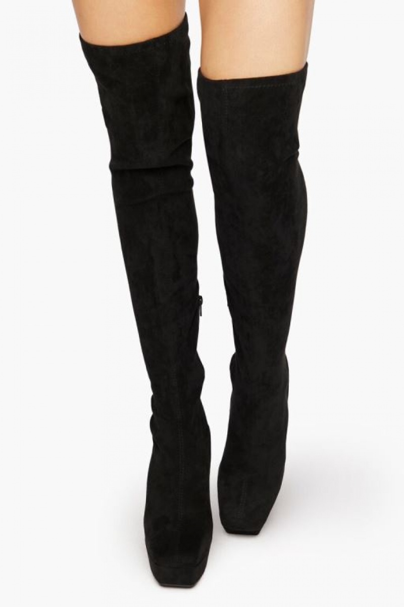 Botas Forever 21 Over The Knee Stiletto Platform Mujer Negras | vwkA6Z5kGug