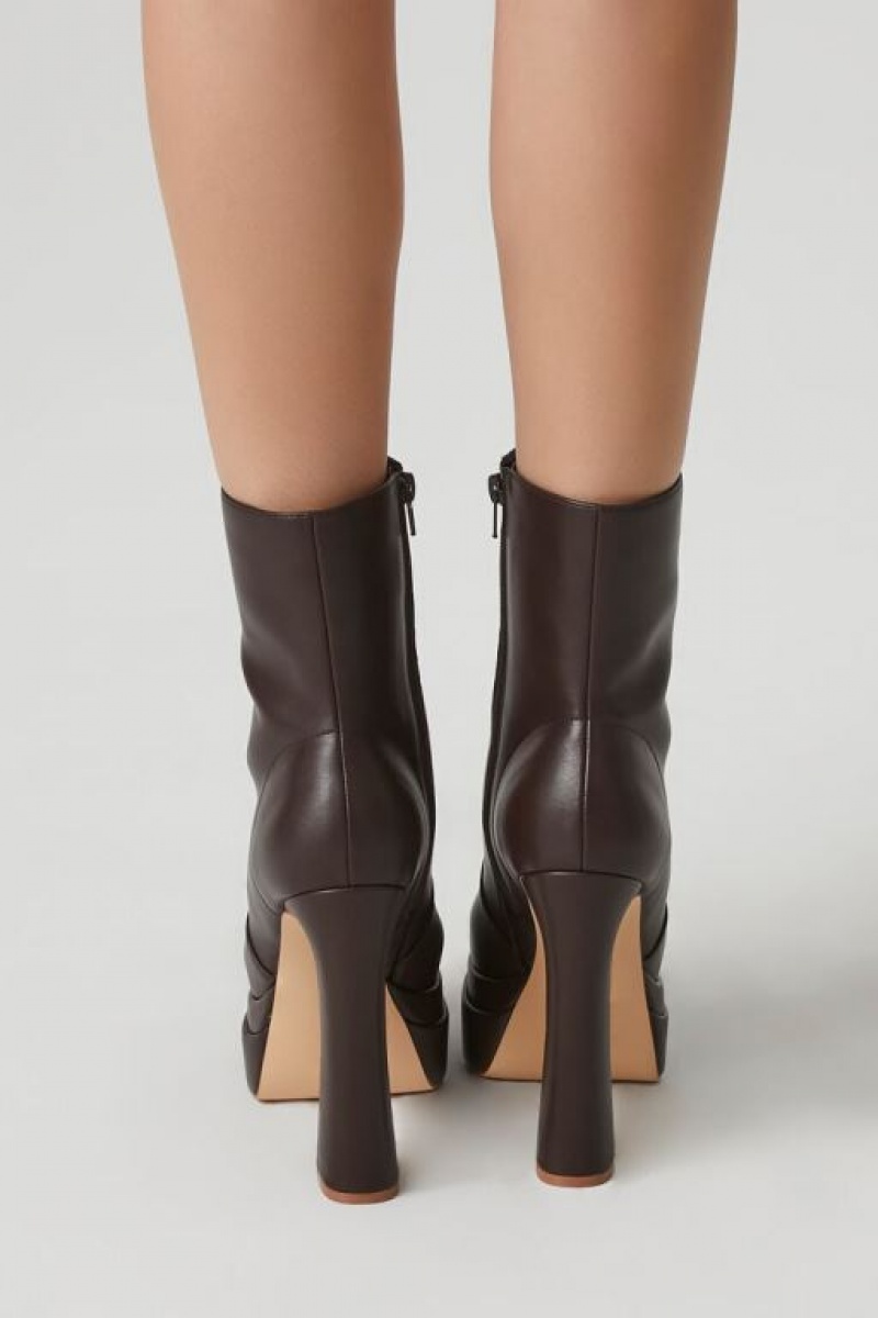 Botas Forever 21 Platform Ankle Booties Mujer Marrones | N9nSCqHRpxA