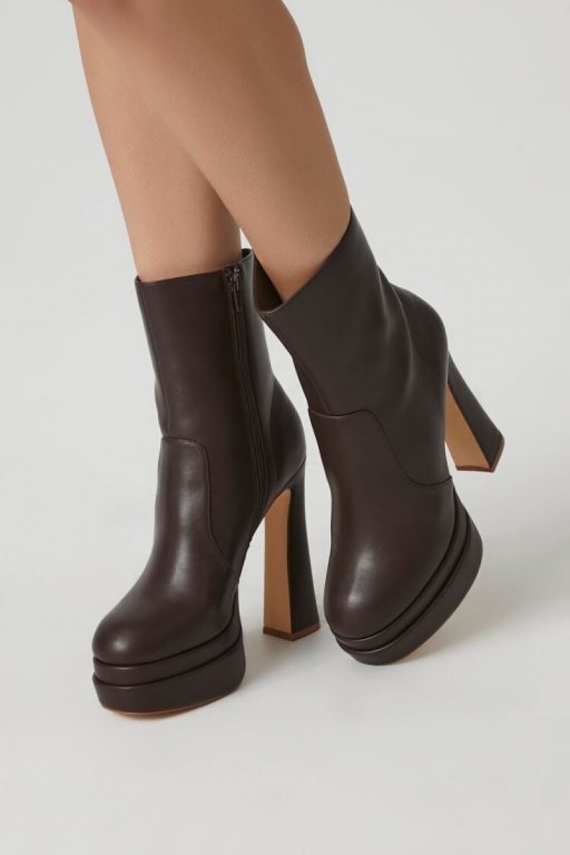 Botas Forever 21 Platform Ankle Booties Mujer Marrones | N9nSCqHRpxA