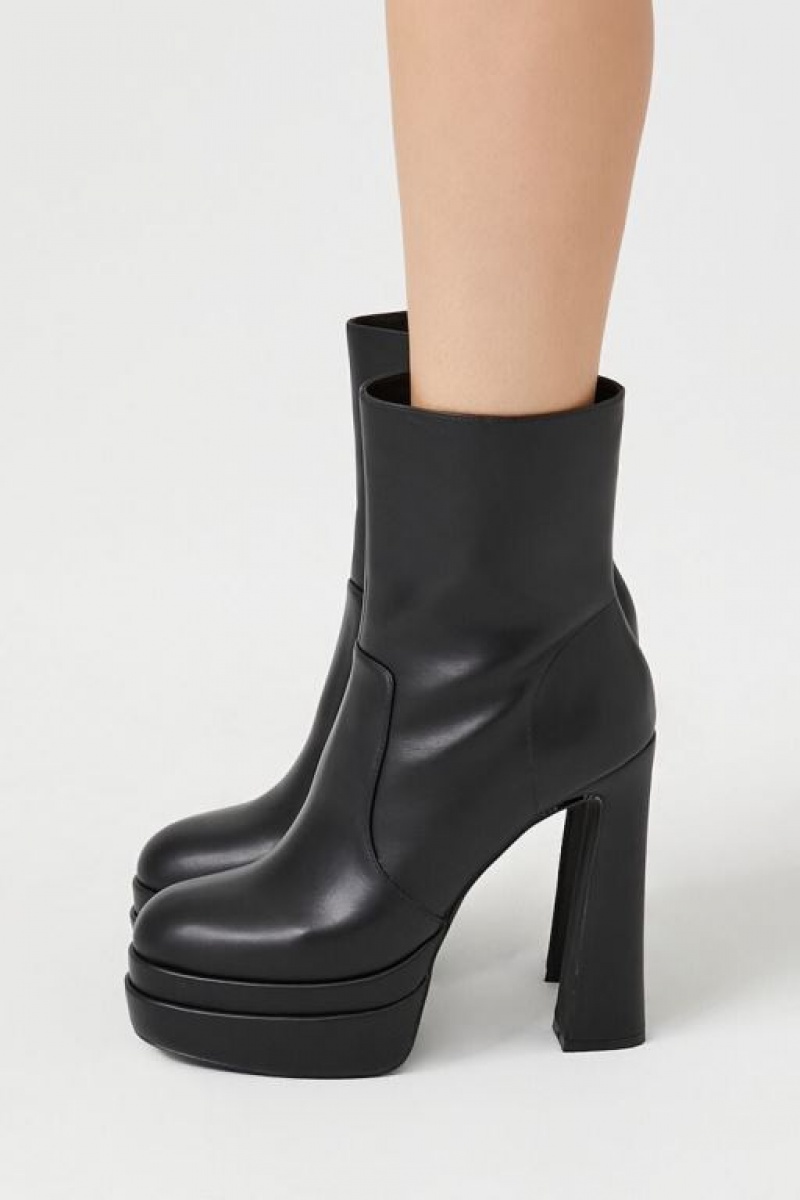 Botas Forever 21 Platform Ankle Booties Mujer Negras | kQGUwsueY2a