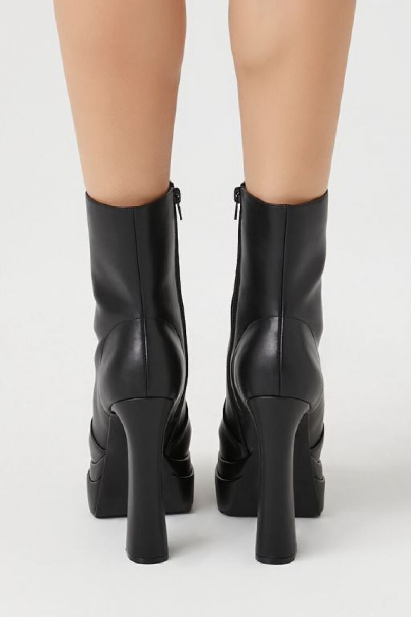 Botas Forever 21 Platform Ankle Booties Mujer Negras | kQGUwsueY2a