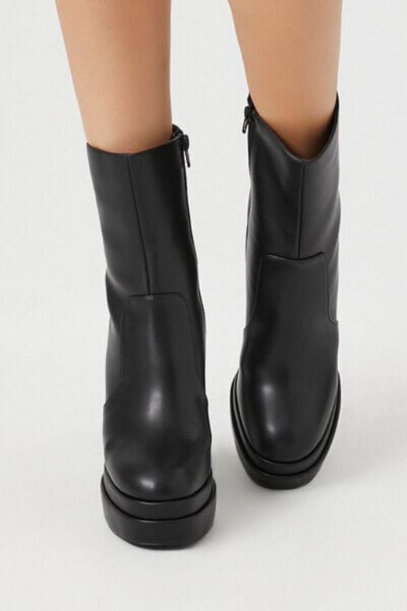 Botas Forever 21 Platform Ankle Booties Mujer Negras | kQGUwsueY2a