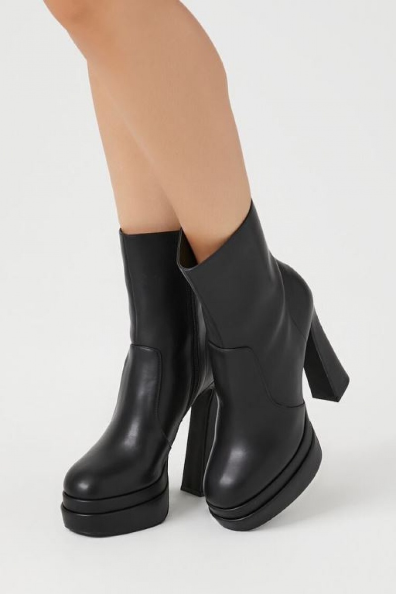 Botas Forever 21 Platform Ankle Booties Mujer Negras | kQGUwsueY2a