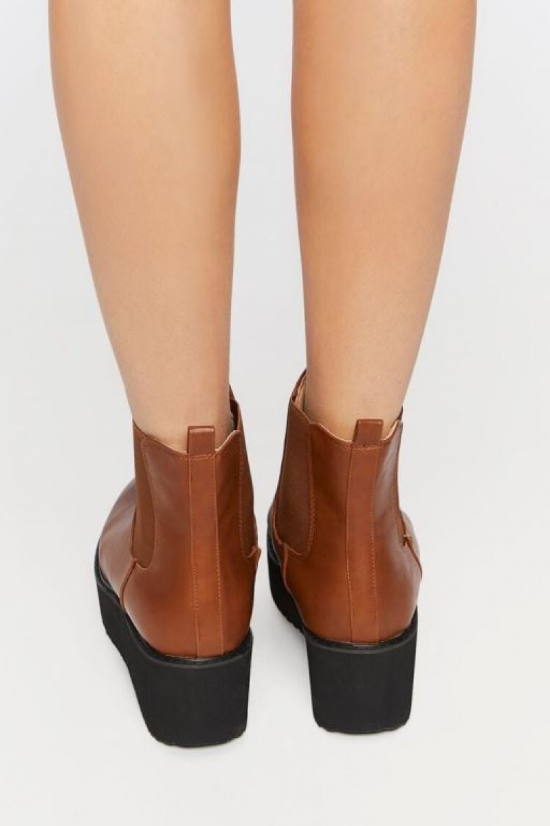 Botas Forever 21 Platform Chelsea Mujer Marrones | mPDQCJL5fdM