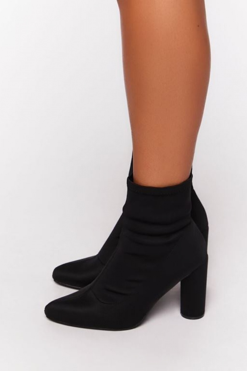 Botas Forever 21 Pointed Toe Ankle Wide Mujer Negras | e5w5Wnp7PXa