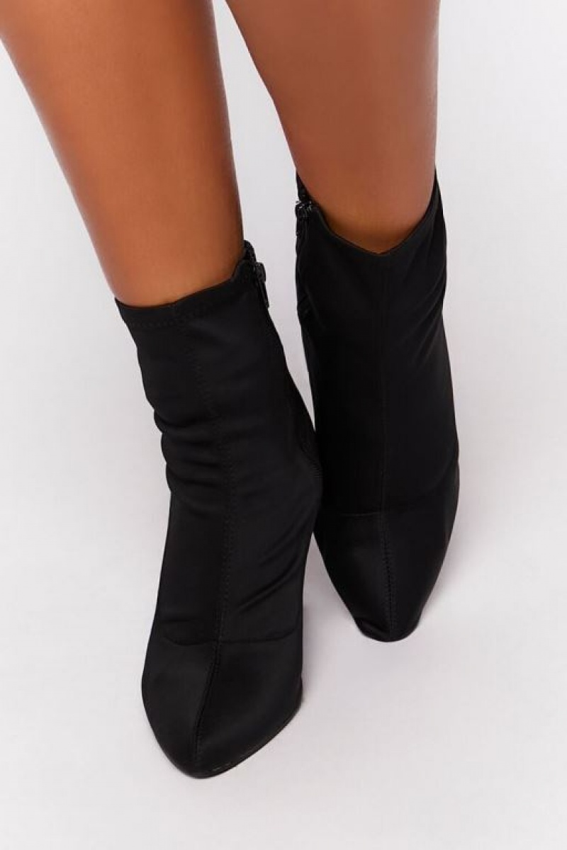 Botas Forever 21 Pointed Toe Ankle Wide Mujer Negras | e5w5Wnp7PXa