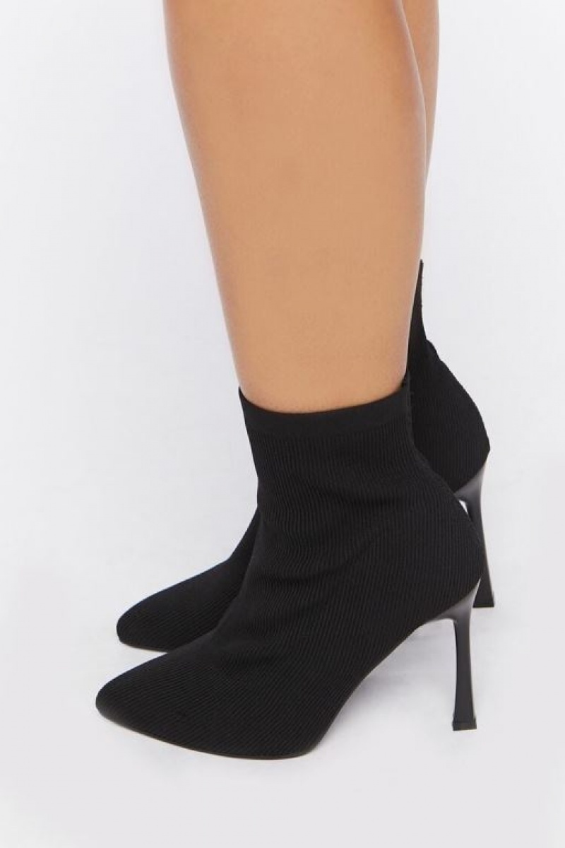 Botas Forever 21 Stiletto Sock Booties Wide Mujer Negras | 4USzFyxhmfy