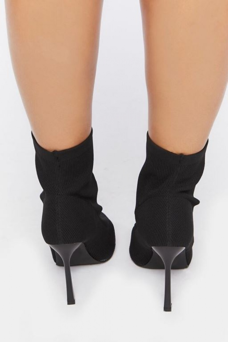 Botas Forever 21 Stiletto Sock Booties Wide Mujer Negras | 4USzFyxhmfy