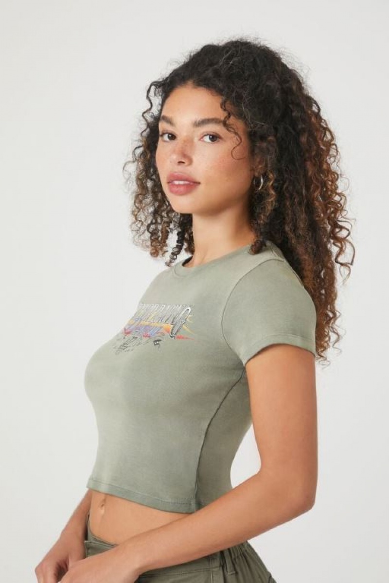 Camisa Forever 21 Acanalado Knit Daytona Estampadas Mujer Gris Multicolor | PLbm59HCesI