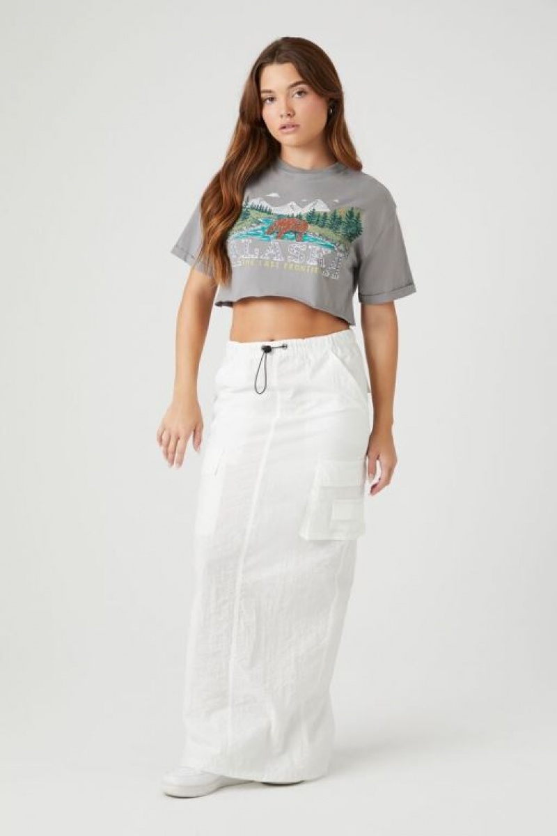 Camisa Forever 21 Alaska Estampadas Cropped Mujer Gris Multicolor | YSbO4BxwuO8