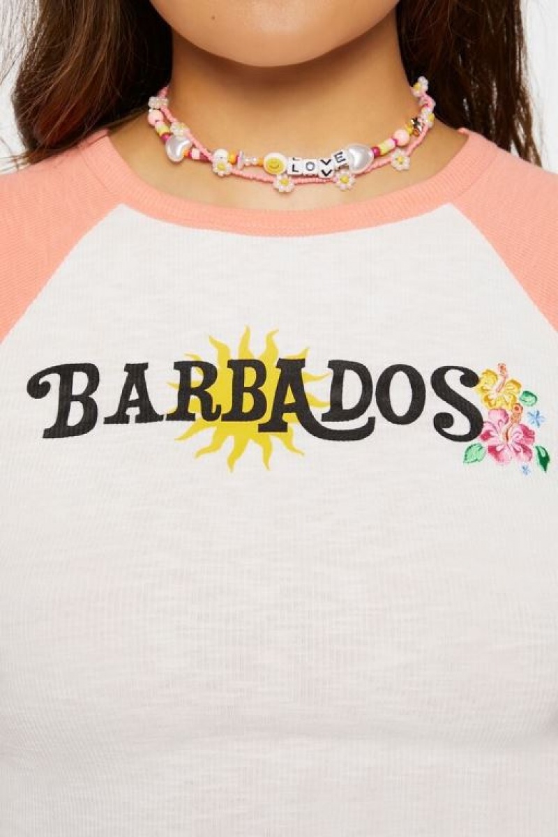 Camisa Forever 21 Barbados Estampadas Cropped Raglan Mujer Rosas Multicolor | tDhNPEdKAIf