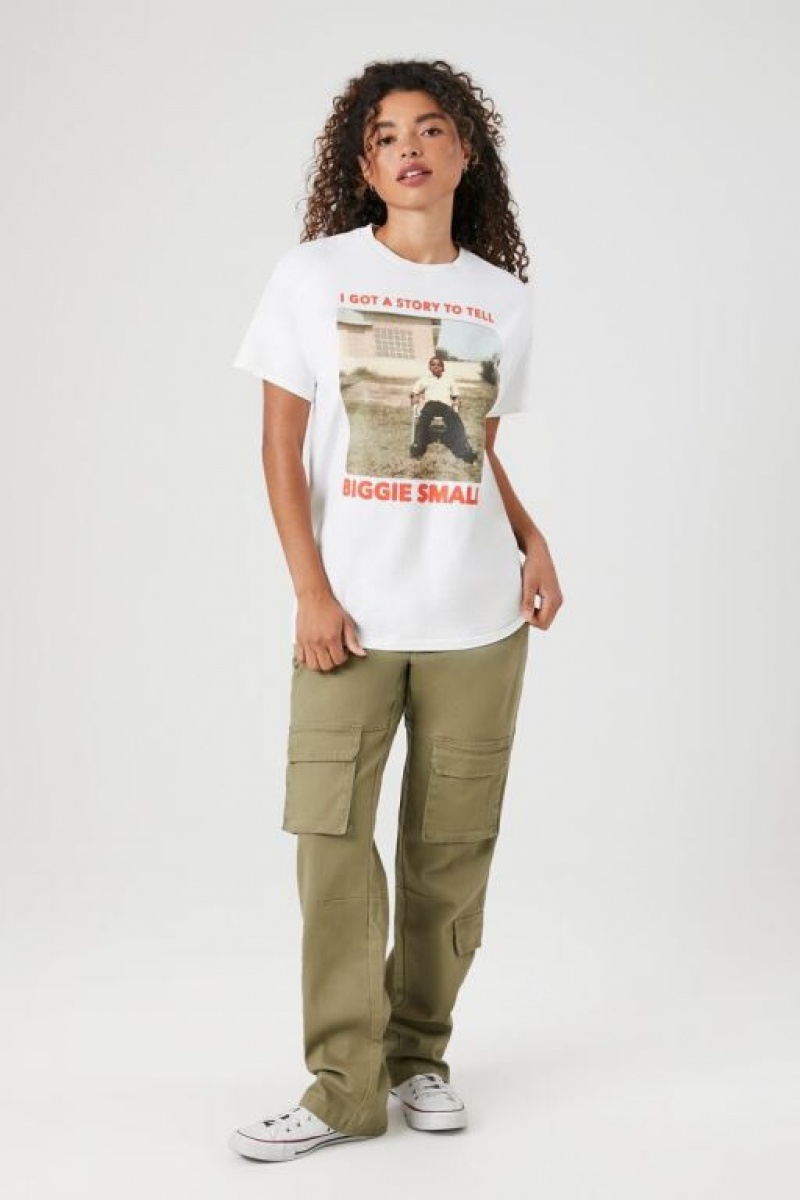 Camisa Forever 21 Biggie Smalls Estampadas Mujer Creme Multicolor | sKoBQPotU7W