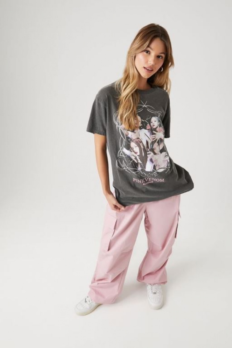 Camisa Forever 21 Blackpink Pink Venom Estampadas Mujer Gris Multicolor | FwjlbHahg9o