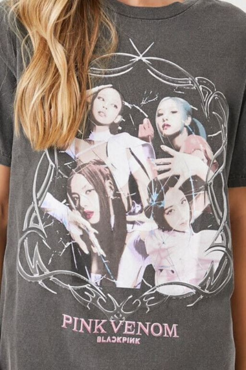 Camisa Forever 21 Blackpink Pink Venom Estampadas Mujer Gris Multicolor | FwjlbHahg9o