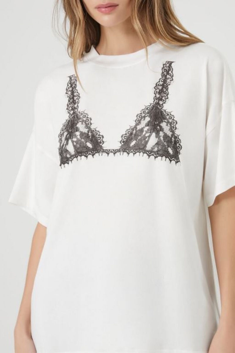 Camisa Forever 21 Bralette Estampadas Mujer Blancas Negras | ebiPrCG6jvH