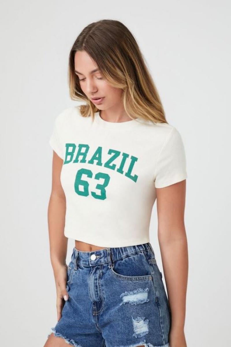 Camisa Forever 21 Brazil Estampadas Baby Mujer Creme Multicolor | yCgbQWxLNaz