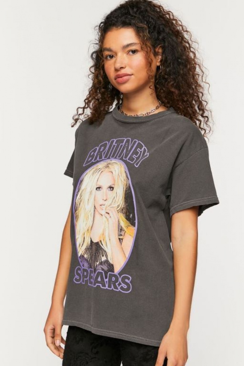 Camisa Forever 21 Britney Spears Estampadas Mujer Negras Multicolor | GkOKMtrVRd5