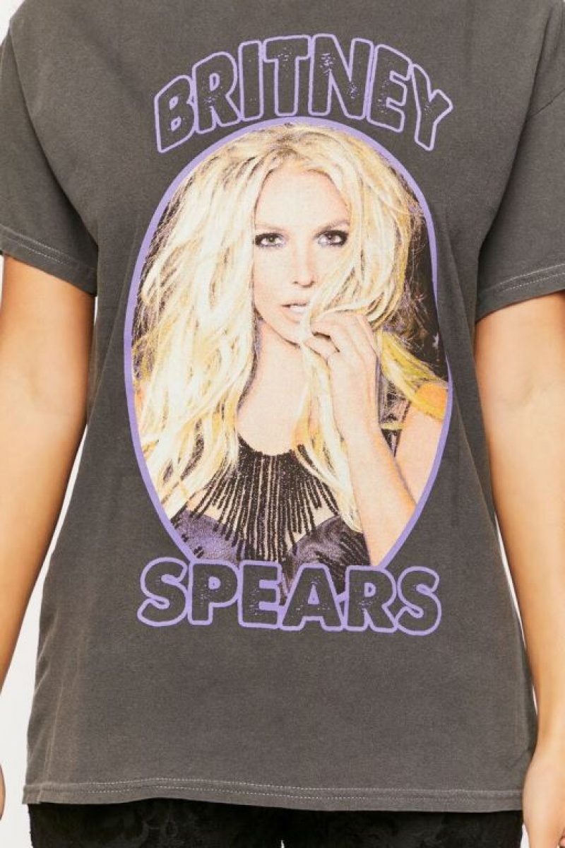 Camisa Forever 21 Britney Spears Estampadas Mujer Negras Multicolor | GkOKMtrVRd5