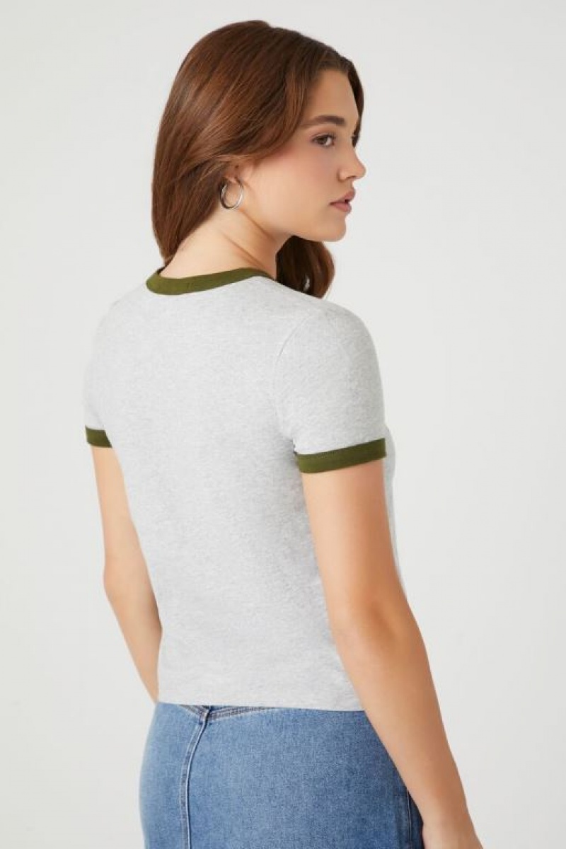 Camisa Forever 21 Copenhagen Ringer Mujer Gris Multicolor | 5il2W20CzJv