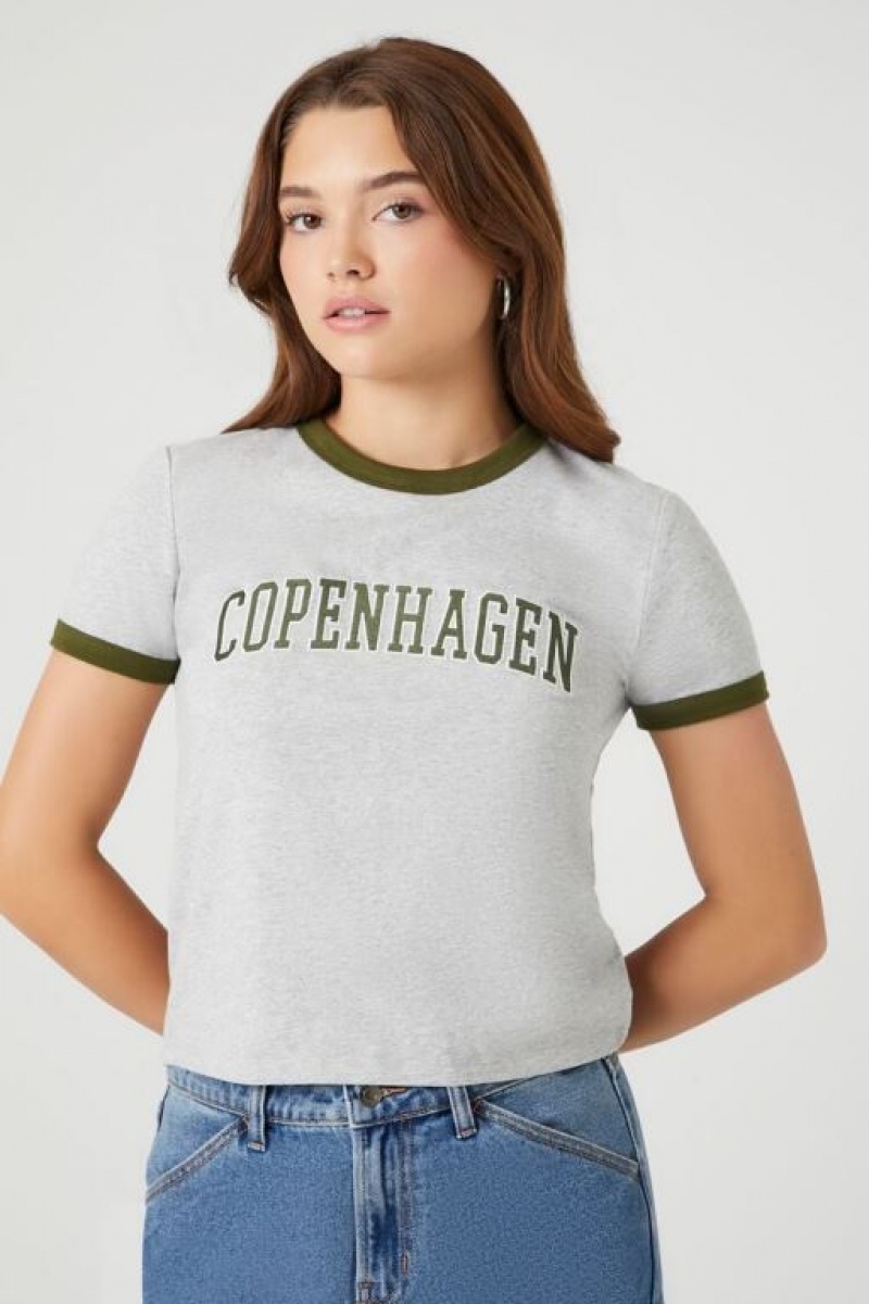 Camisa Forever 21 Copenhagen Ringer Mujer Gris Multicolor | 5il2W20CzJv