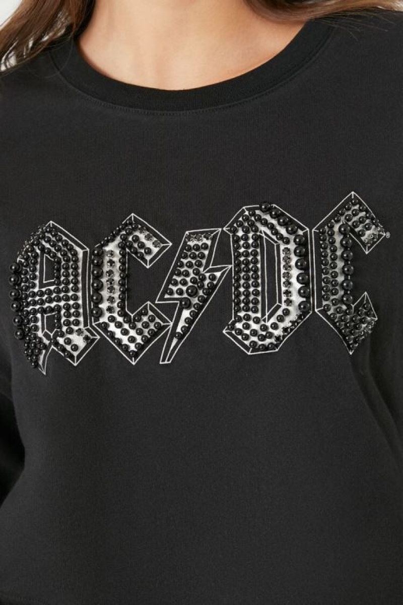 Camisa Forever 21 Cropped Acdc Estampadas Mujer Negras Multicolor | RvJ0VJXdc87