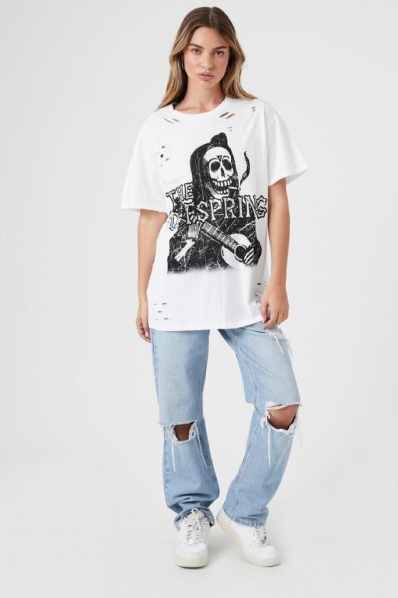 Camisa Forever 21 Distressed The Offspring Estampadas Mujer Blancas Negras | vD6j8CzYYXG