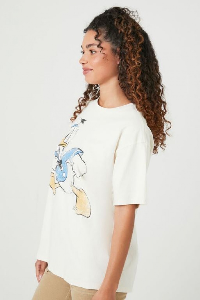 Camisa Forever 21 Donald Duck Estampadas Mujer Creme Multicolor | 0kKlnVhlbNr