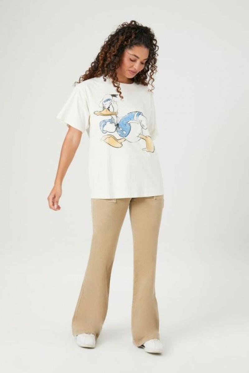 Camisa Forever 21 Donald Duck Estampadas Mujer Creme Multicolor | 0kKlnVhlbNr