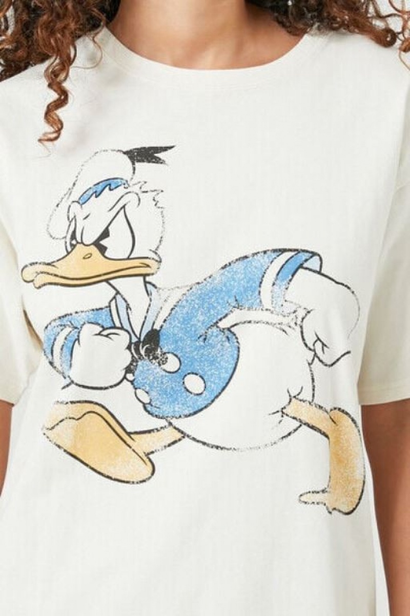 Camisa Forever 21 Donald Duck Estampadas Mujer Creme Multicolor | 0kKlnVhlbNr