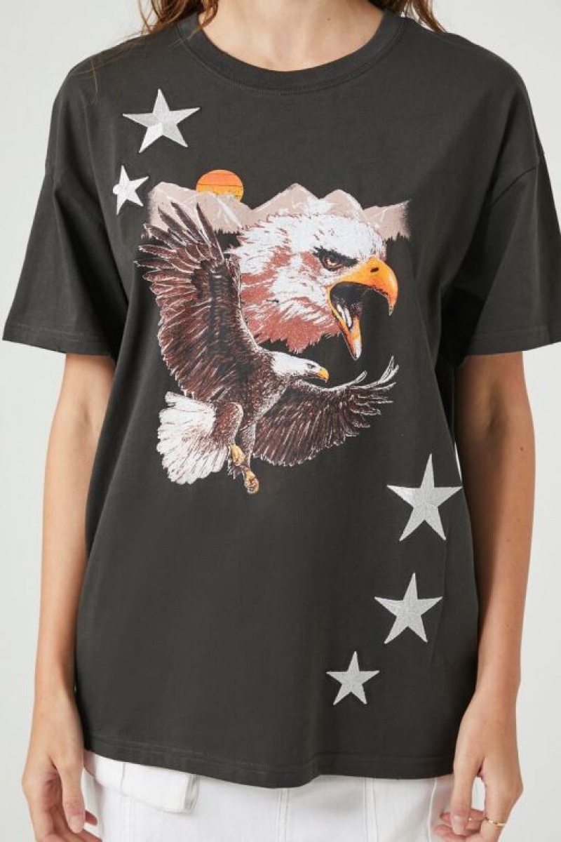 Camisa Forever 21 Eagle Estampadas Mujer Gris Multicolor | cFjAi4C3LwX