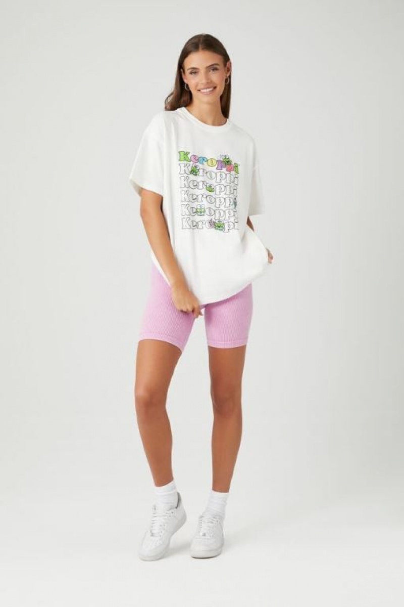 Camisa Forever 21 Embroidered Keroppi Estampadas Mujer Blancas Multicolor | OOd0GSn2yXz