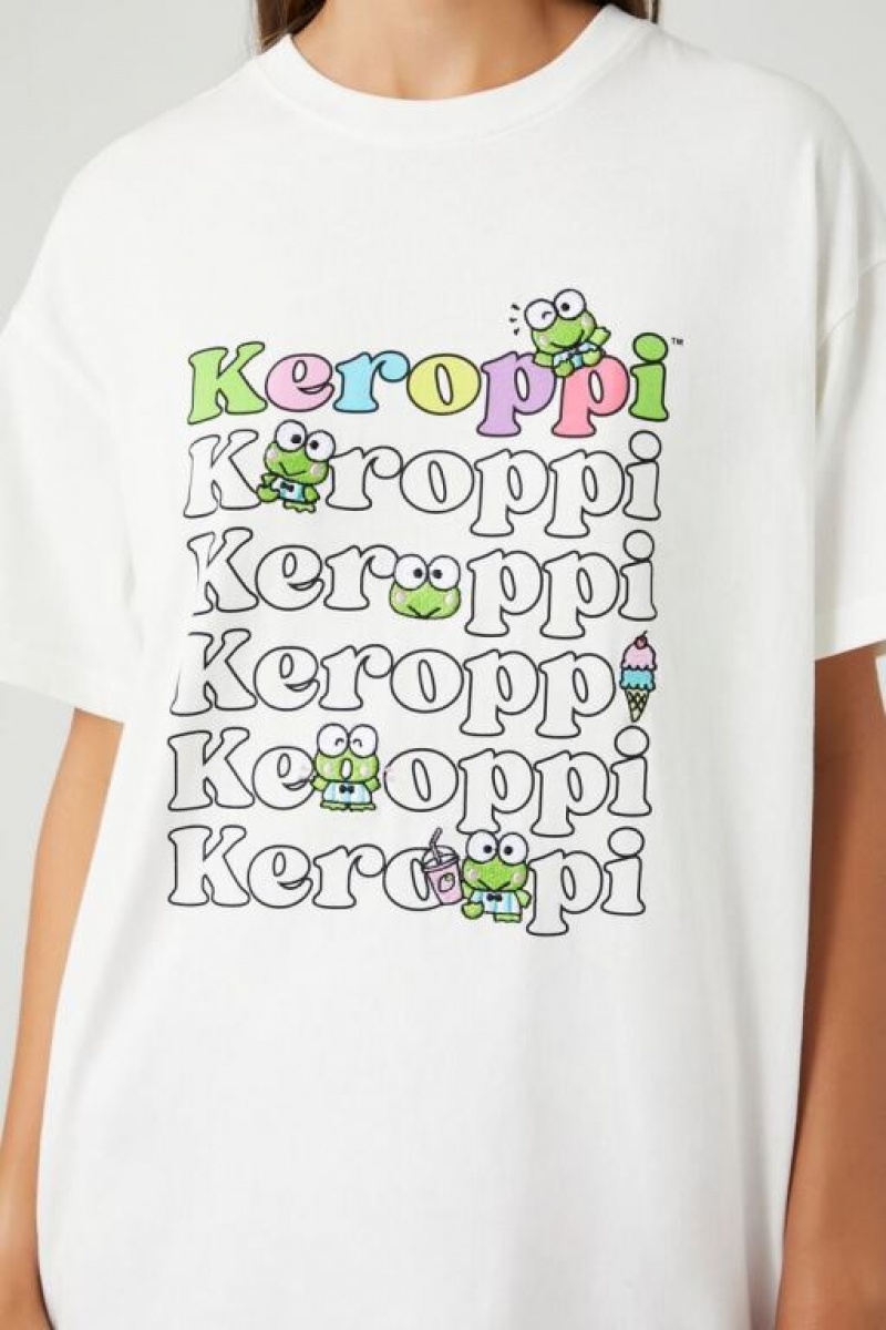 Camisa Forever 21 Embroidered Keroppi Estampadas Mujer Blancas Multicolor | OOd0GSn2yXz