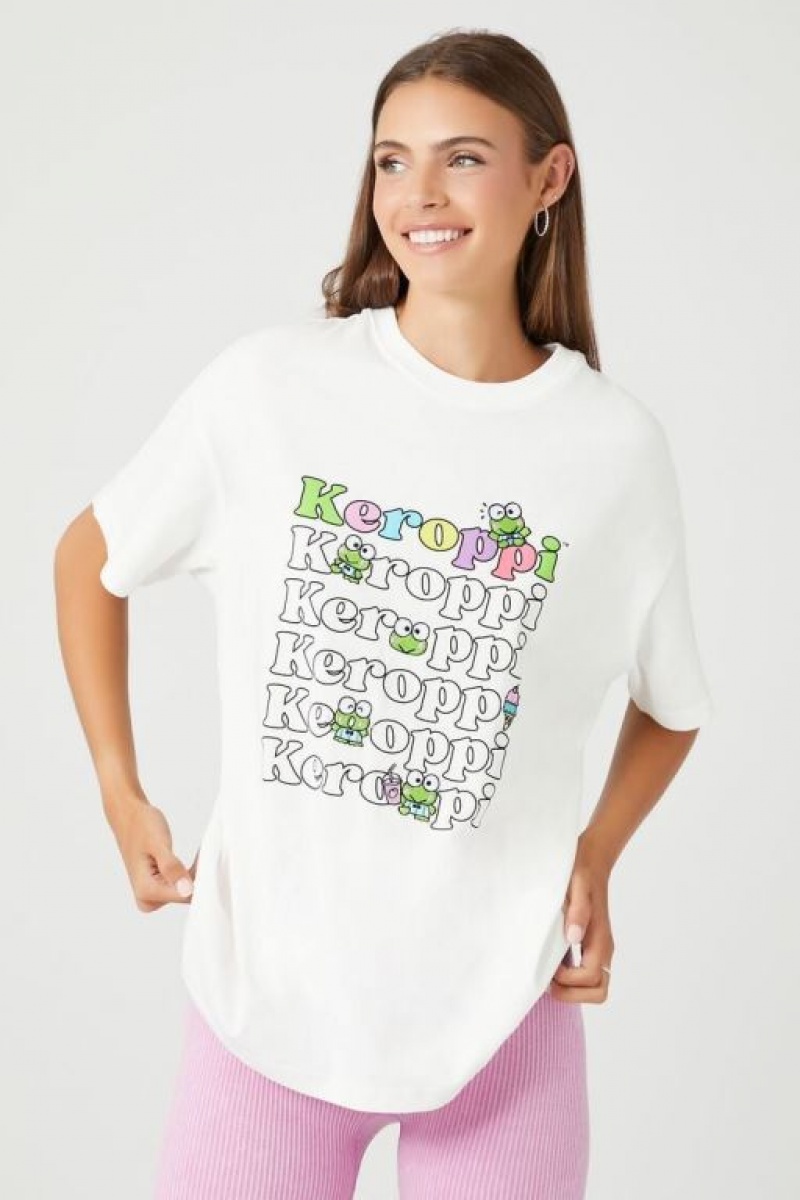 Camisa Forever 21 Embroidered Keroppi Estampadas Mujer Blancas Multicolor | OOd0GSn2yXz