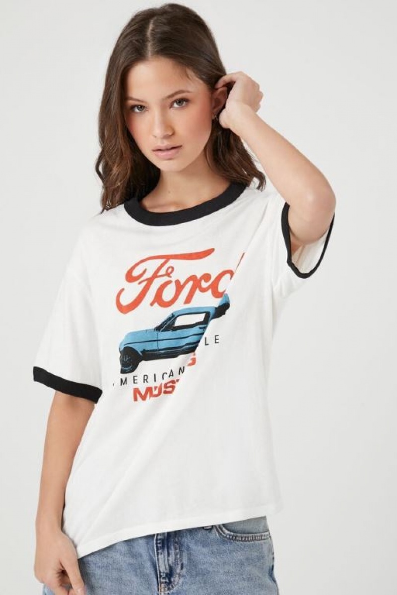 Camisa Forever 21 Ford Estampadas Ringer Mujer Blancas Multicolor | 6pi7tJt2eyn