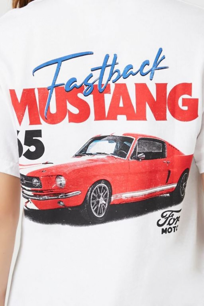 Camisa Forever 21 Ford Mustang Estampadas Mujer Blancas Multicolor | YnlKHE0jmaZ