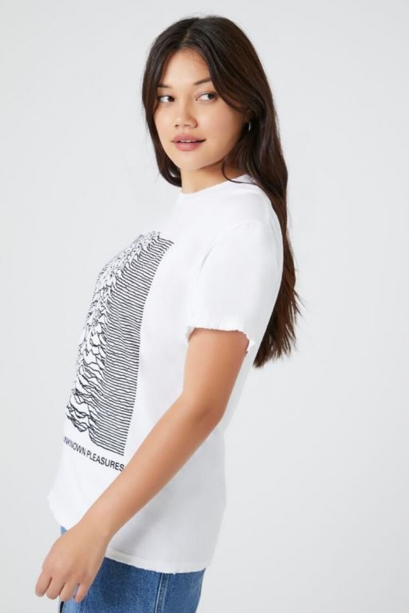 Camisa Forever 21 Frayed Joy Division Estampadas Mujer Blancas Negras | cZTIZe3c9UO