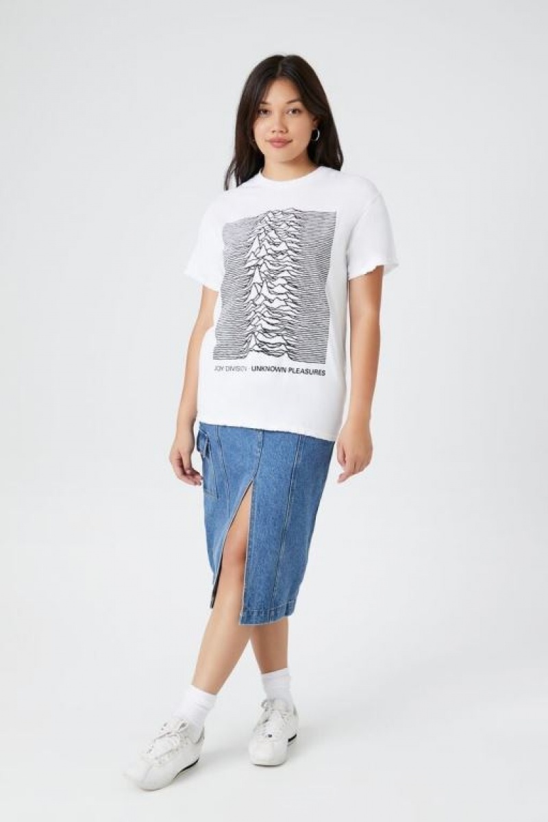 Camisa Forever 21 Frayed Joy Division Estampadas Mujer Blancas Negras | cZTIZe3c9UO