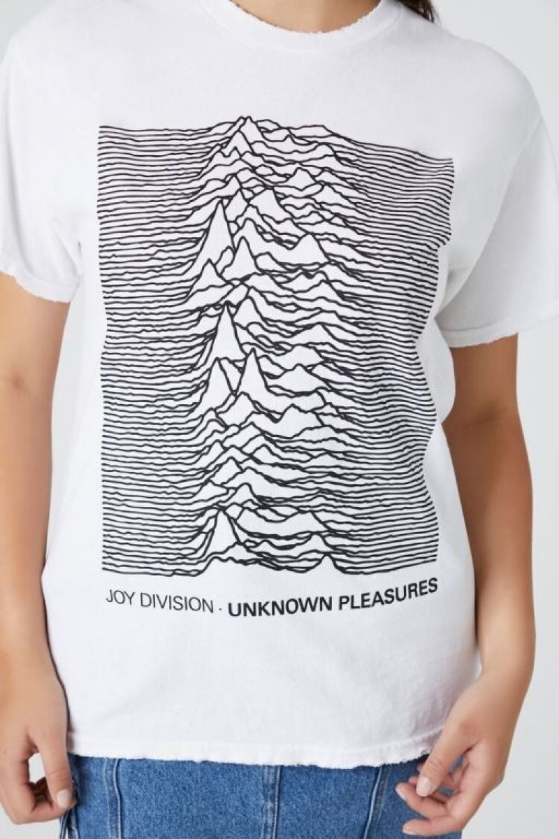 Camisa Forever 21 Frayed Joy Division Estampadas Mujer Blancas Negras | cZTIZe3c9UO