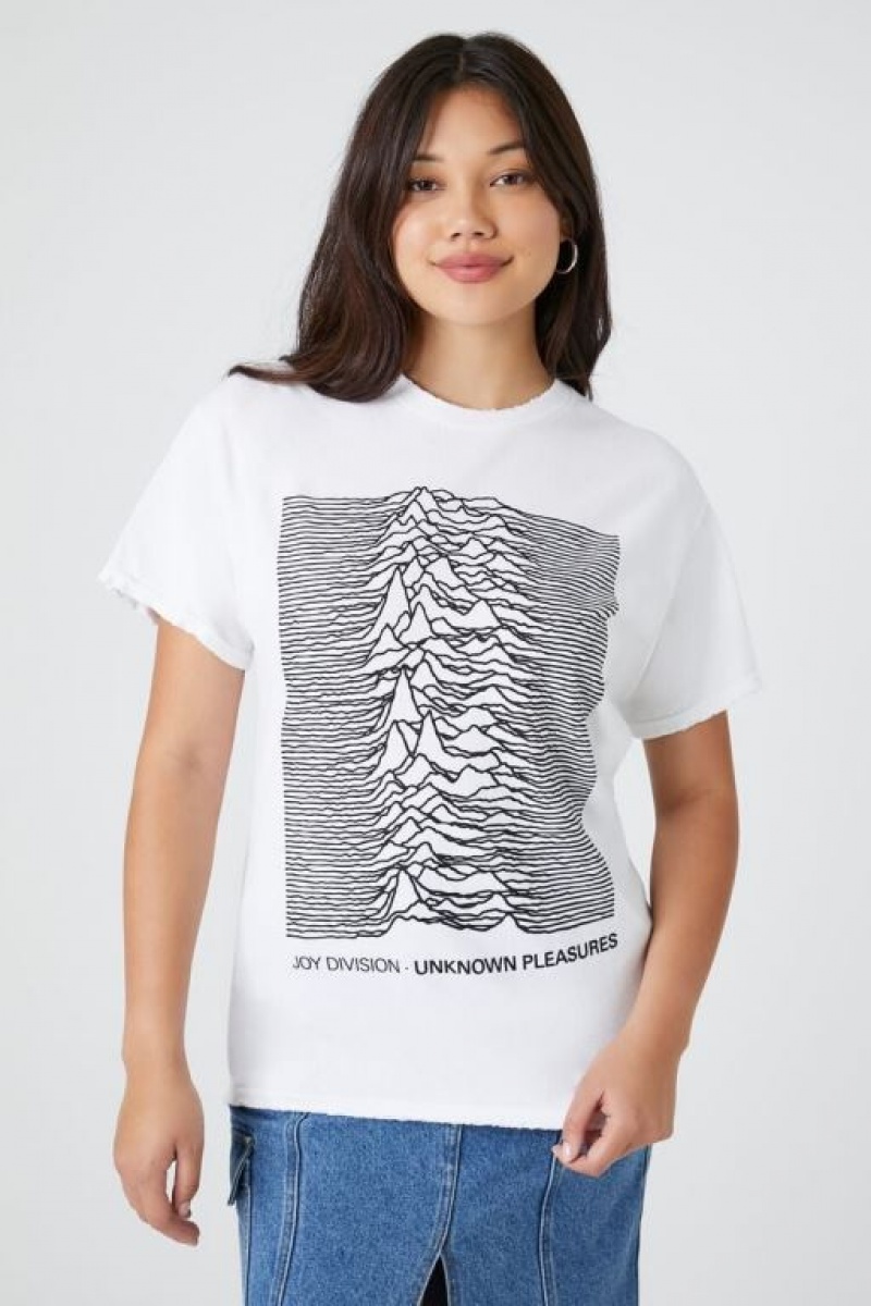 Camisa Forever 21 Frayed Joy Division Estampadas Mujer Blancas Negras | cZTIZe3c9UO